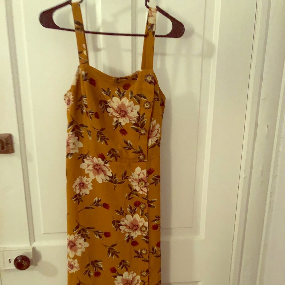 Medium Xhilaration Yellow Floral Dress w/ Straps
